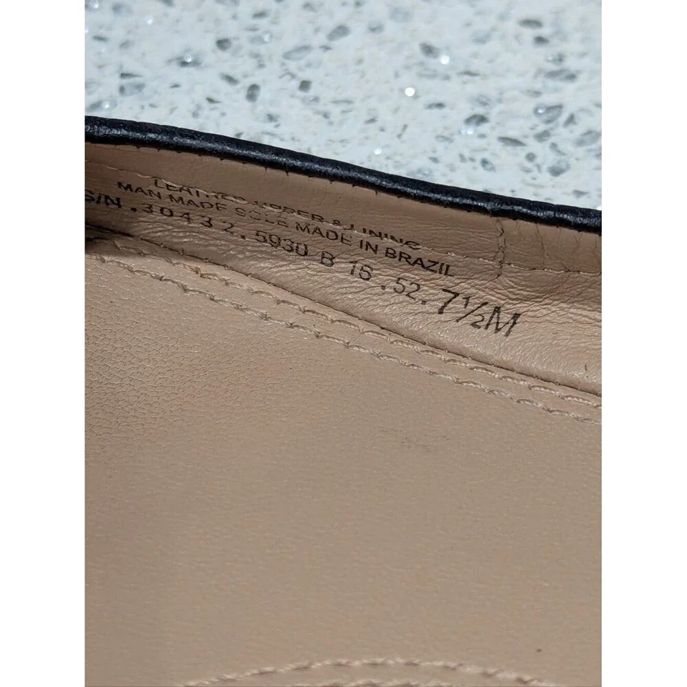 Tory Burch Melinda Ballet Flat Dark Navy Blue Gold Medallion Ladies Women 7.5